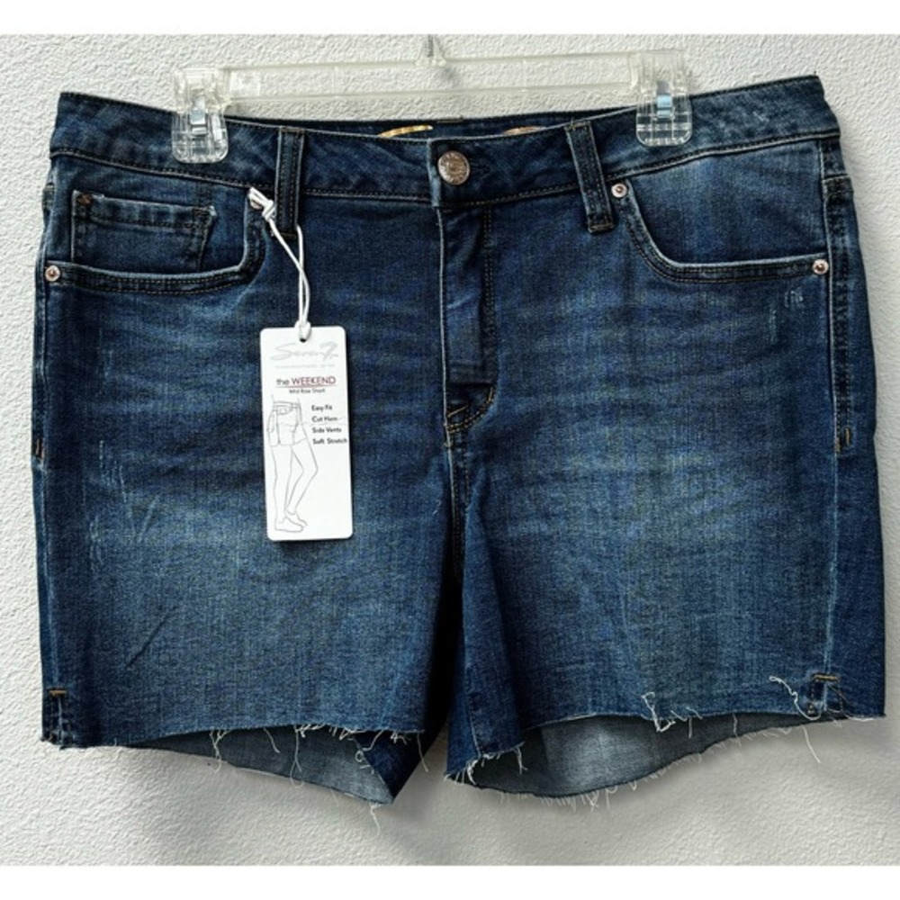 Seven 7 Women's The Weekend Jean Shorts Mid Rise Size 12‎